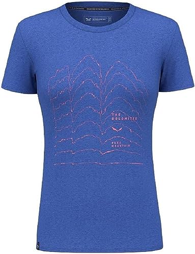 Salewa Damska koszulka Pure Skyline Dry W. T-shirt, Electric Melange, 40, Melange elektryczny, 40