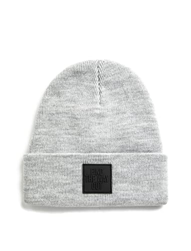Koton Czapka męska Strickmütze mit Labeldetail, grau (040), Einheitsgre, Szary (040)