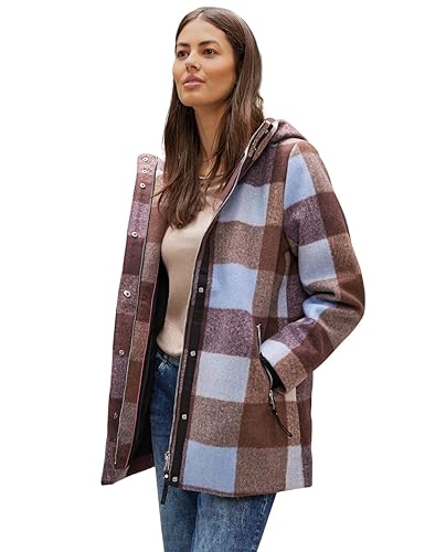 STREET ONE Damska kurtka przejściowa A201865, w kratkę, Sleek Brown, 46, Sleek Brown, 46