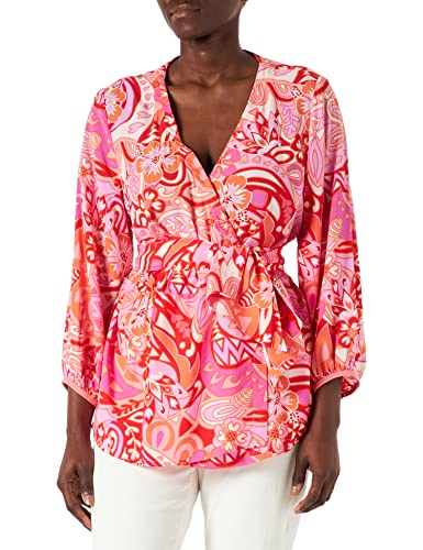 Joe Browns Damska koszulka z długim rękawem Boho z nadrukiem wirującym, różowy, 8