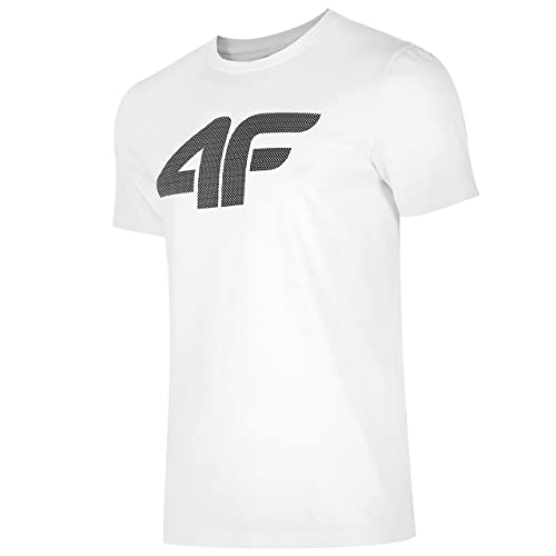 4F T-shirt męski, biały, M