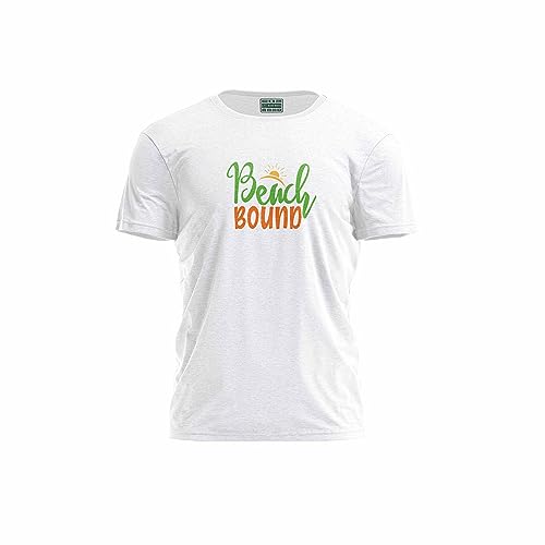 Green Fish, Męski T-shirt z cyfrowym nadrukiem,% 100 bawełna, biały, na co dzień, męski top, rozmiar: L, biały, L
