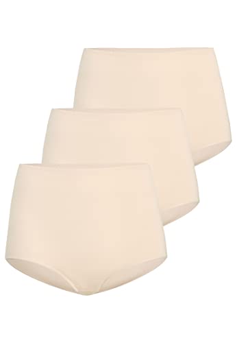 Teyli Wielopak (3 w zestawie) Bielizna Majtki Damskie - Figi Koronkowe - Figi Przezroczyste z Siateczki Beżowe 3XL