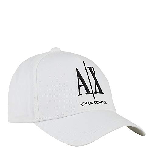 A|X ARMANI EXCHANGE Męska czapka z daszkiem z logo, biały, rozmiar uniwersalny