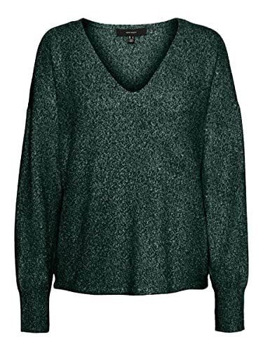 bestseller a/s Damski sweter VMDOFFY LS z dekoltem w serek GA NOOS pulower, Pine Grove/szczegóły: melanż, L