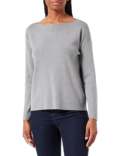 Bestseller A/S Damski sweter VMNANCY LS Boatneck GA NOOS, Medium Grey Melange, XL, Medium Grey Melange, XL