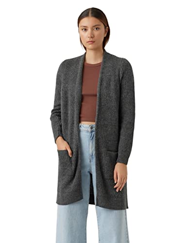 bestseller a/s Damski kardigan VVMJACA LS Open Cardigan NOOS z dzianiny, ciemny szary melanż, XL