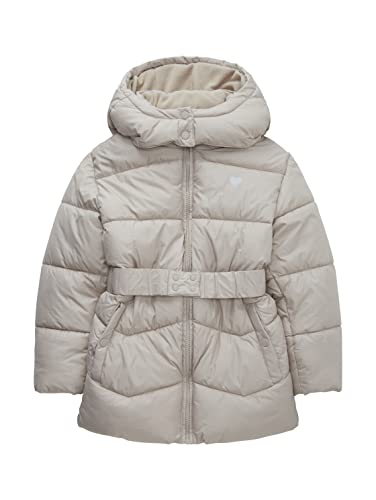 TOM TAILOR Dziewczęta Dziecięca kurtka zimowa z paskiem 1033338, 30026 - Cloud Grey, 92-98