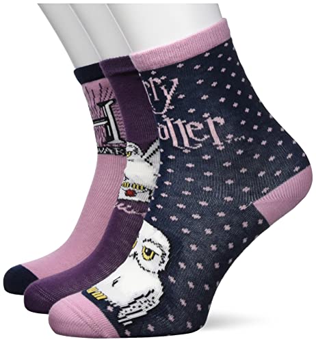 NAME IT Girl's NMFOLANA HARRYPOTTER 5P WAB skarpety, Mauve Shadows/Print:2XMAUVE Shadow+2XDARK Sapp+1XHORTEN, 28/30