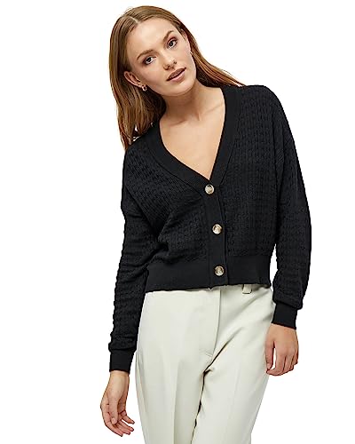 Peppercorn Damski kardigan z długim rękawem Ona z dekoltem w serek, 9000 Czarny, L