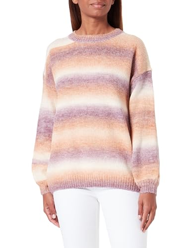 SIDONA Damski sweter z dzianiny 10424756-SI01, beżowy liliowy wielokolorowy, XL/XXL, Beżowy, fioletowy, wielokolorowy, XL-XXL
