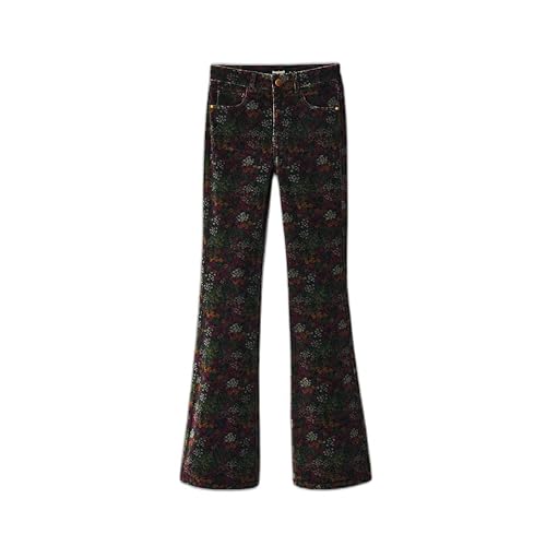 Desigual Pant_turin, 4092 Khaki, damskie spodnie swobodne, Zielony, 40