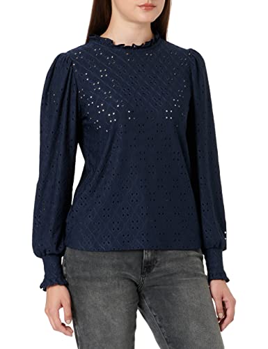 Vila Damska bluzka Vikawa L/S TOP/SU-NOOS, granatowa, S, granatowy blezer, S