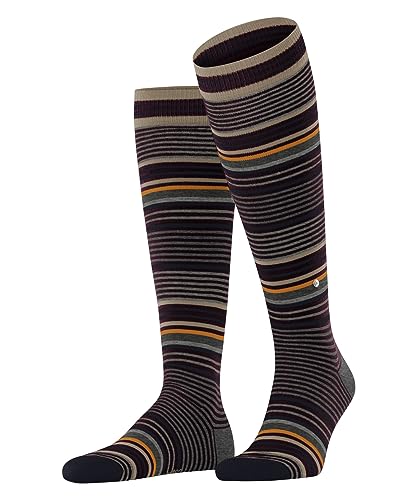 Burlington Mężczyźni Stripe M KH Wełna długie z wzorem 1 Para, Czerwony (Claret 8435), 40-46