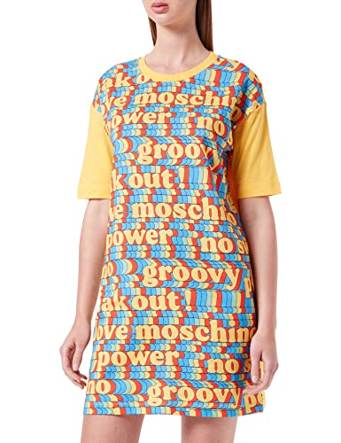 Love Moschino Damska sukienka Groovy Panel Print, żółty, 46 PL