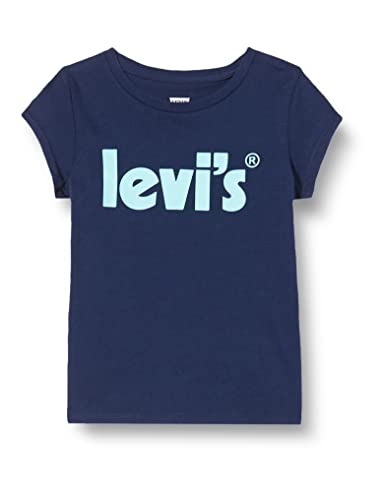 Levi's Kids Koszulka dziewczęca Lvg Basic z plakatem, Średniowieczny niebieski, 3 Lata