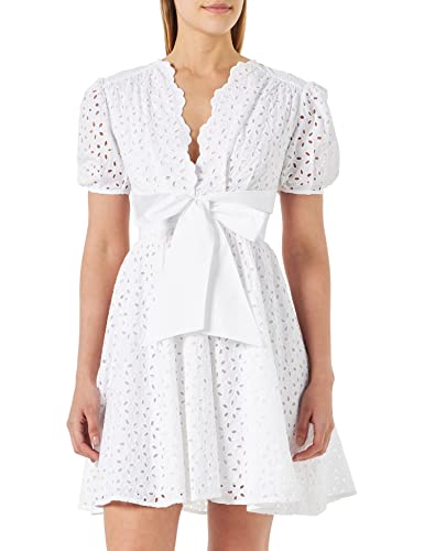 Pinko Damska bawełniana sukienka Aureo z haftem śpiewanym, Z04_biały Brill, 40