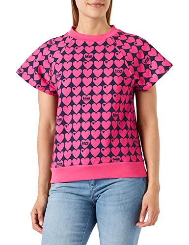 Love Moschino Damska bluza z krótkim rękawem, niebieska fuksja, 48, Niebieski fuksja