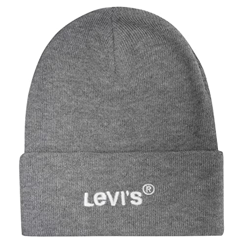 Levi's Wordmark Beanie Czapka męska, Kolor: szary, rozmiar uniwersalny