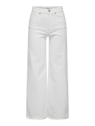 ONLY Damskie spodnie Onlmadison Hw Wide Col Long PNT, biały, (XL) W / 32L