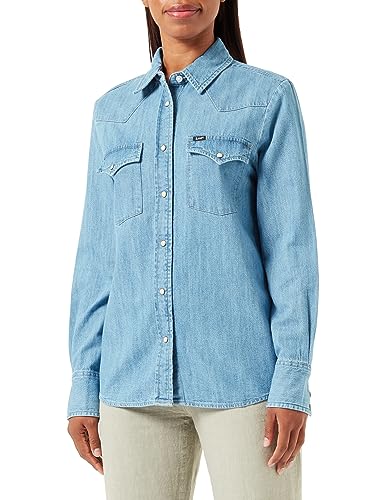 Lee Damska koszula slim fit WESTERN BLUE, Moment Light, L