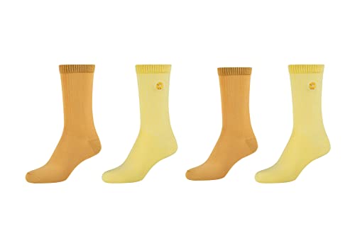 s.Oliver Skarpety damskie Online Women Silky Touch Sustainable Rib 4 Pack skarpety, Honey Yellow, 35/38, żółty miodowy., 35 EU