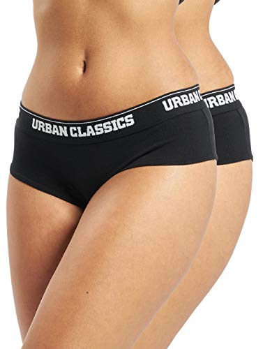 Urban Classics Damskie spodnie sportowe Ladies Logo Panty Double-Pack, czarny (czarny 7), XS