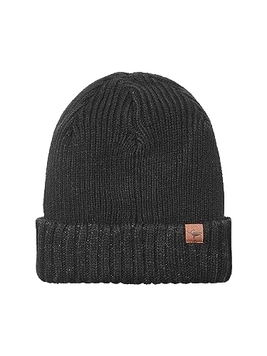 SEALSKINZ Bacton Wodoodporna czapka beanie z zawijanym mankietem na zimną pogodę, Czarny, S-M