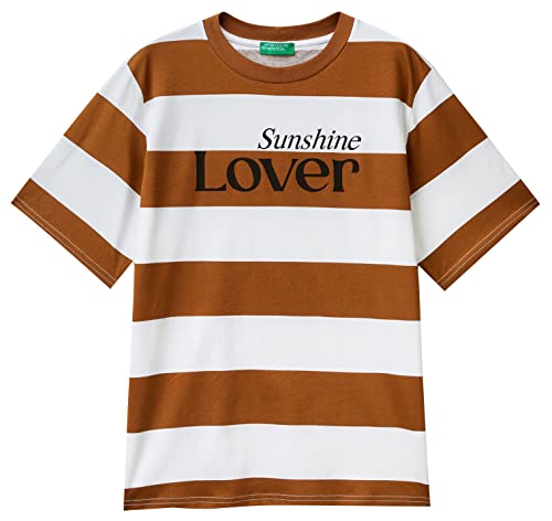 United Colors of Benetton Koszulka damska 35u4d103e, tytoń w paski 71h, XL, Tytoń w paski 71h, XL