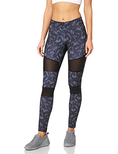 Urban Classics Legginsy damskie Tech Mesh AOP, Blackpaisley, XS