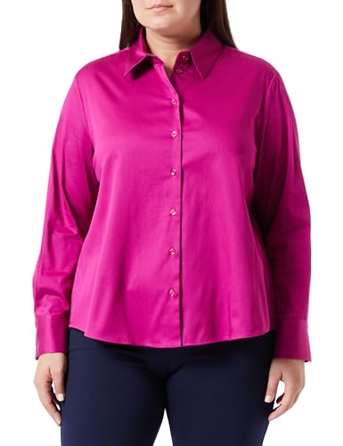 Seidensticker Damska bluzka - modna bluzka - Regular Fit - kołnierz koszuli - długi rękaw - mieszanka bawełny, magenta, 42