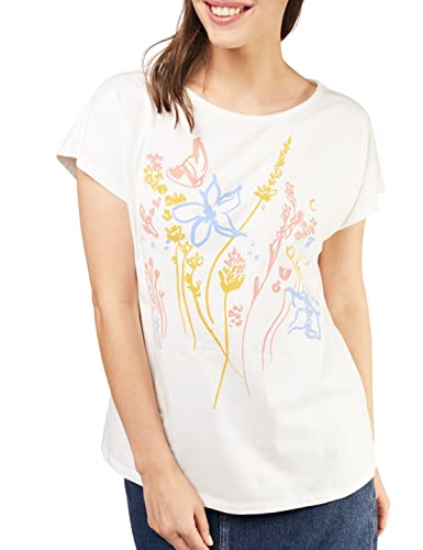 People Tree Damska koszulka z nadrukiem kwiatowym, Tancerz w chmurze wielu, 34