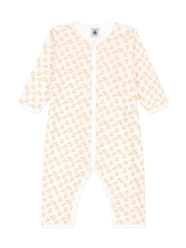 Petit Bateau A085N Sleep Well Piżama bez stóp, Marshmallow/Żółty Boudor, 18 Miesięcy Unisex Dziecko, Biały Marshmallow/żółty Boudor, 18 miesięcy