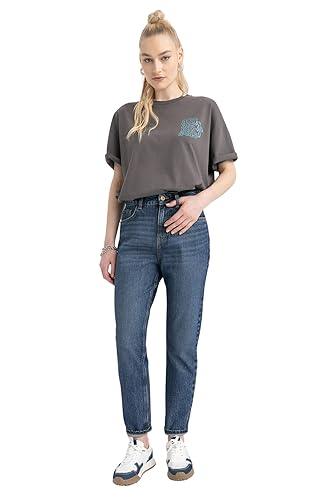 DeFacto T-shirt damski, szary, L