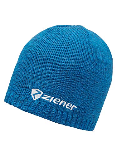 Ziener Męska czapka Iruno, dziergana, podszewka z policolonu, zawartość wełny, niebieski (Persian Blue), rozmiar uniwersalny