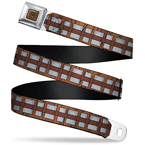 Buckle-Down Pasek unisex pas bezpieczeństwa Gwiezdne Wojny Chewbacca Bandolier Bounding Browns Szare 81 do 132 cm, 3,8 cm szerokie spodnie rozmiar 32-52