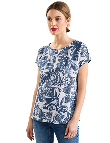 Street One Damska koszulka lniana, Muted Splash Blue, 36