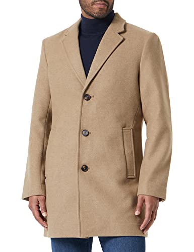 TOM TAILOR Męskie płaszcz wełniany 1032502, 11634 - Honey Camel Beige, M