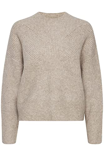 ICHI IHMYLLE LS2 sweter damski, 1304011/Oatmeal Melange, XXL