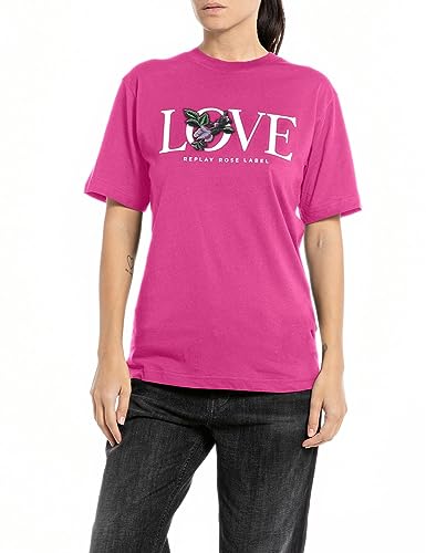 Replay T-shirt damski regular fit, 106 Light Azure, XS