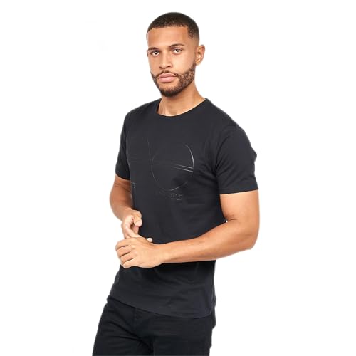 Crosshatch Męski T-shirt z wisiorkami, Czarny, S