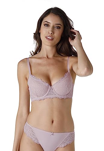 LOVABLE Balkonu Wyściełane Paski Koronka Biustonosz Damski, Różowy Bridal, 32 / B