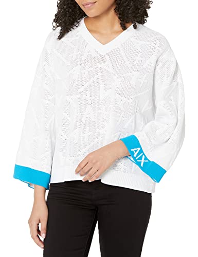 Armani Exchange Sweter damski, Zdecydować. Biały, M