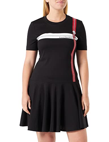 Love Moschino Damska sukienka o regularnym kroju z krótkim rękawem, czarna, rozmiar 42, czarny, 42