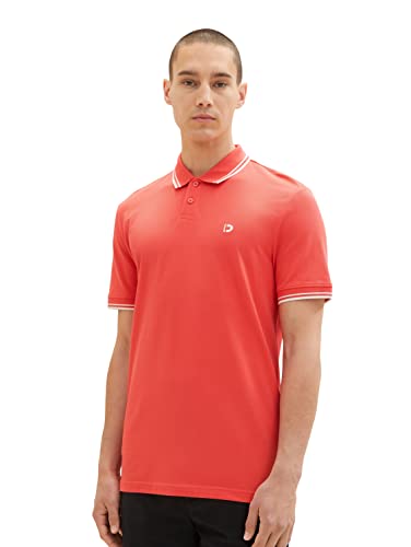 TOM TAILOR Denim Męska koszulka polo 1036386, 11042 -Plain Red, XL, 11042 – Plain Red, XL