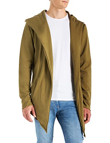 Urban Classics Męska kurtka z długim kapturem Open Edge Cardigan z dzianiny, Tiniolive, XXL