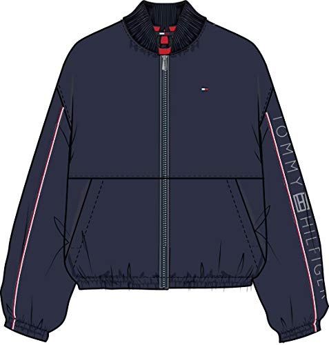 Tommy Hilfiger Dziewczęca kurtka z logo Essential, Twilight Navy, 140 cm