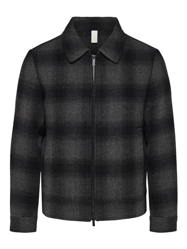 SELETED HOMME Męska kurtka przejściowa Slhfilip Wool JKT Noos, szary, XL