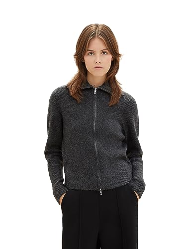 TOM TAILOR Denim Damski kardigan z dzianiny, 10522 - Shale Grey Melange, XL