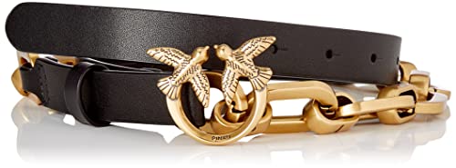 Pinko Pasek damski, Z99q_Nero-antique Gold, S